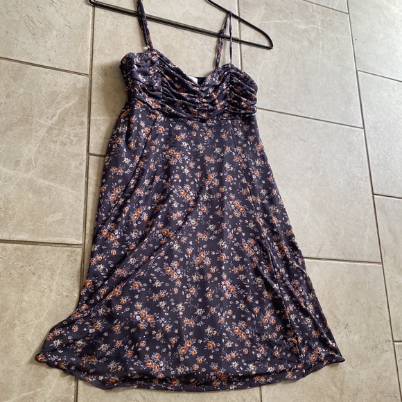 Kirious LA Dusty Blue Floral Mesh Tank Top Dress - Picture 2 of 8